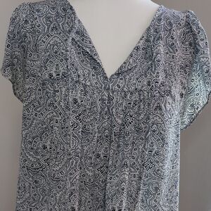 GAP Black and White Paisley Blouse